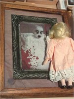 Vintage haunted baby photo & doll !! Glass in