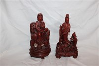 Pair of Asian Carved Figures 11'