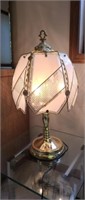 Polished brass three lamp touch lamp