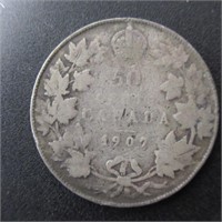 1907 50c SILVER HALF DOLLAR - CANADA