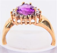 Jewelry 10kt Yellow Gold Amethyst Cocktail Ring