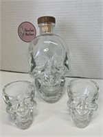 750ml Crystal Head Vodka Bottle and 2 Shot Glasses