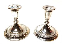 Pair of Silver Plate Candle Stick Holders - Made i