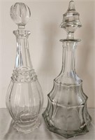 K - LOT OF 2 VINTAGE DECANTERS (B141)