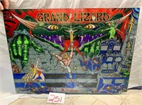 Vintage Grand Lizard Pinball Arcade Machine Glass