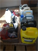 Car cleaners, antifreeze, deicer, partial bottle,