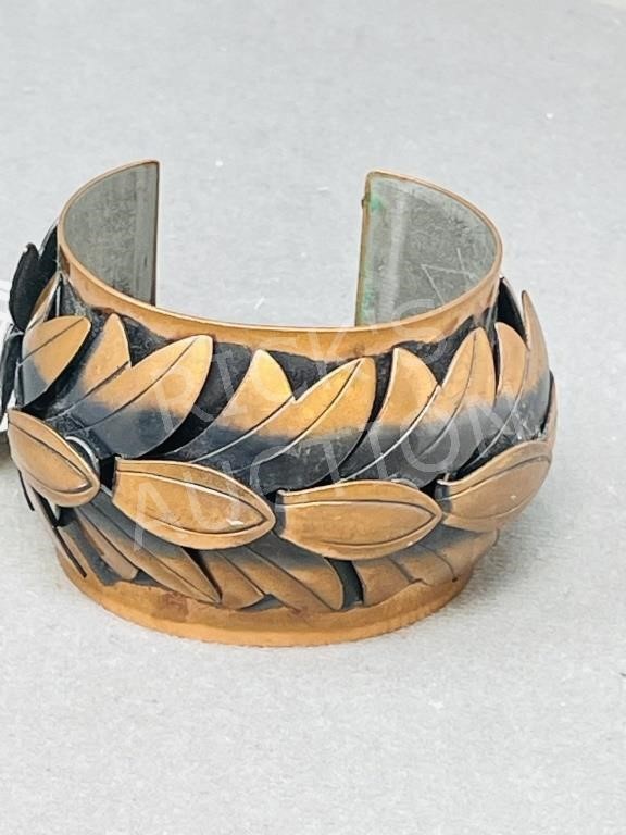 mid century copper bracelet - signed Rebates