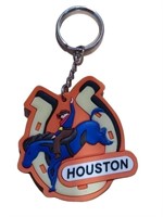 Qty of 10 HOUSTON Rubber Keychains