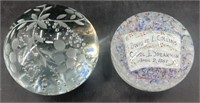 MCM Deganhart Paperweight & Etched Paperweight
