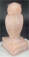 Vintage Degenhart Pale Pink Owl Paperweight