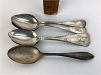 Sterling silver monogrammed spoons. 158 grams