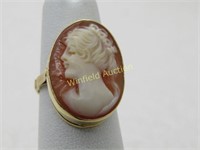 Vintage 14kt Cameo Ring, Sz. 4.5, Late 1800's to E