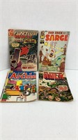 (5) vintage comic books.Archie comics, Hulk, etc