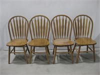 Four 17.5"x 17.5"x 39" Wood Dining/ Kitchen Chairs