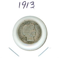 1913 Barber Silver Dime