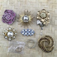 Tiny Earrings and Vintage Pins