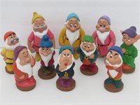 (10) Disney Seven Dwarfs Rubber Toys