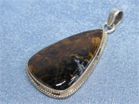 Sterling Silver W/Stone Pendant Hallmarked