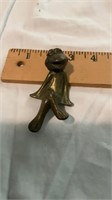 Brass frog figurine