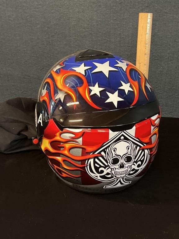 Hawk Motorcycle Helmet Skulls Ace H6635 Small