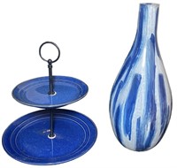 Art Glass Vase and Serving Tray