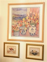 3 Framed Art Prints Leslie Sayour & S Hely