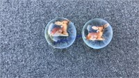 2 Large marbles with deer