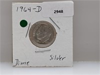 1964-D 90% Silv Roos Dime