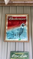 Budweiser sign
 Glass is broke