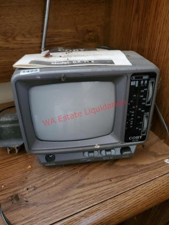 Coby Black and White TV with Radio  Not Tested