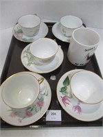 5 Assorted Cups & Saucers / 1 Single Coffee Cup