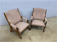 (2) Victorian Upholstered Arm Chairs