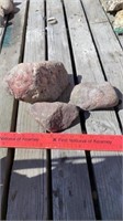 3 Decorative Redish Garden Rocks