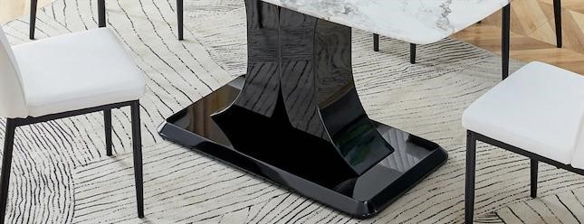 Faux Marble Dining Table Base / BASE ONLY
