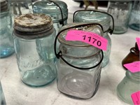 LOT OF 4 ANTIQUE "MASON" JARS