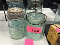 4PC ANTIQUE "MASON" JARS