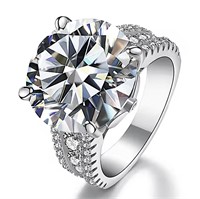 925S 10.0ct Moissanite Diamond Chanel Ring