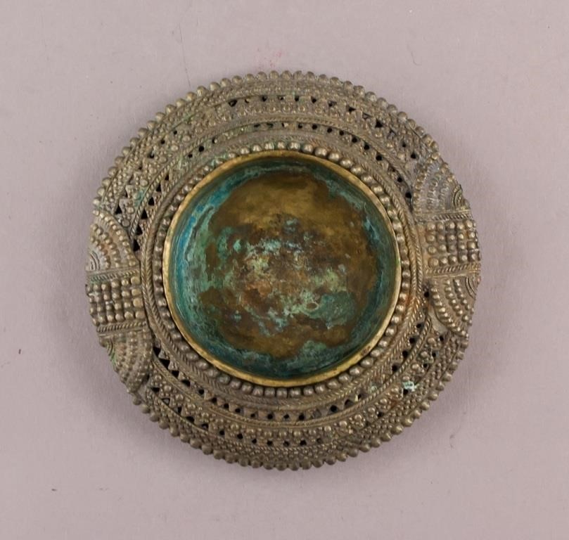 Tibetan Silver-plated Copper Ashtray