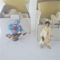2 Disney Christmas ornaments Aladdin and the Genie