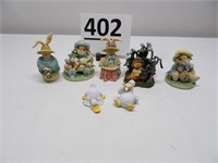 Rabbit & Duck Figurines