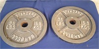 2 - Barbell Standard 35 lbs. Weights