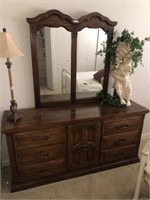 Hardwood Dresser with Mirror (66" Wide)