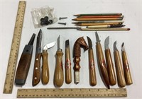 Leathercraft tool lot w/ Pencils