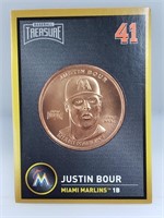 1 oz .999 Copper Justin Bour - Miami Marlins