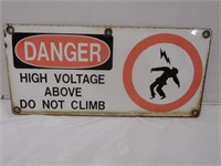 Vintage Porcelain "Danger High Voltage" sign-