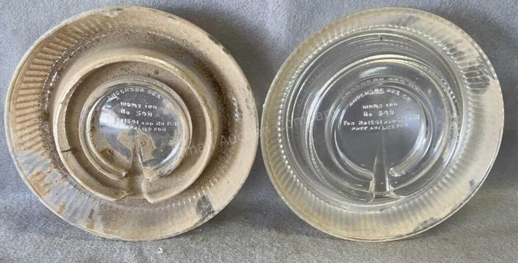 NOS Glass Chicken Waterer Bases