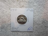 1971 Canadian five cents Proof like PL66