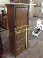 Solid wood (Mahogany?) pantry cupboard, 4 doors,