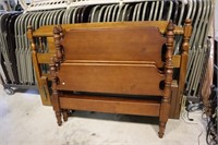 2 Maple twin bed frames with rails & full queen