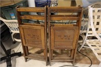 4 wood folding chairs marked W.C.H Fire Co